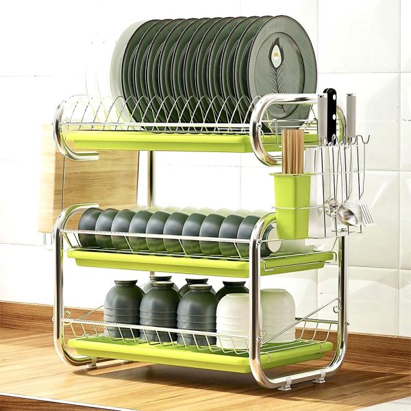 High quality 3 tier kitchen dish drying rack